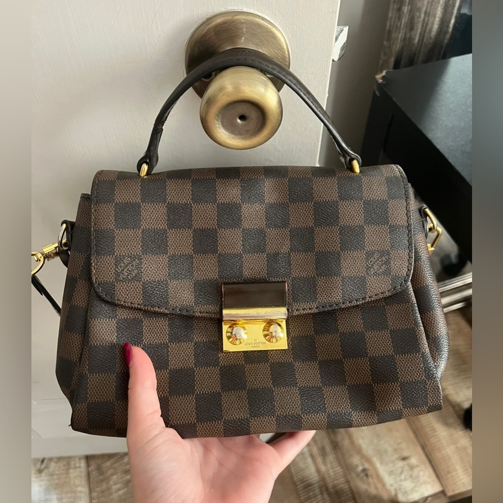 Checkered Brown Purse - used